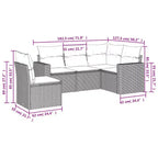 vidaXL 5 Piece Patio Sofa Set with Cushions Poly Rattan, Modular Outdoor Sectional, Multiple Colors/Models