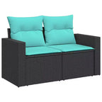 vidaXL 5 Piece Patio Sofa Set with Cushions Poly Rattan, Modular Outdoor Sectional, Multiple Colors/Models