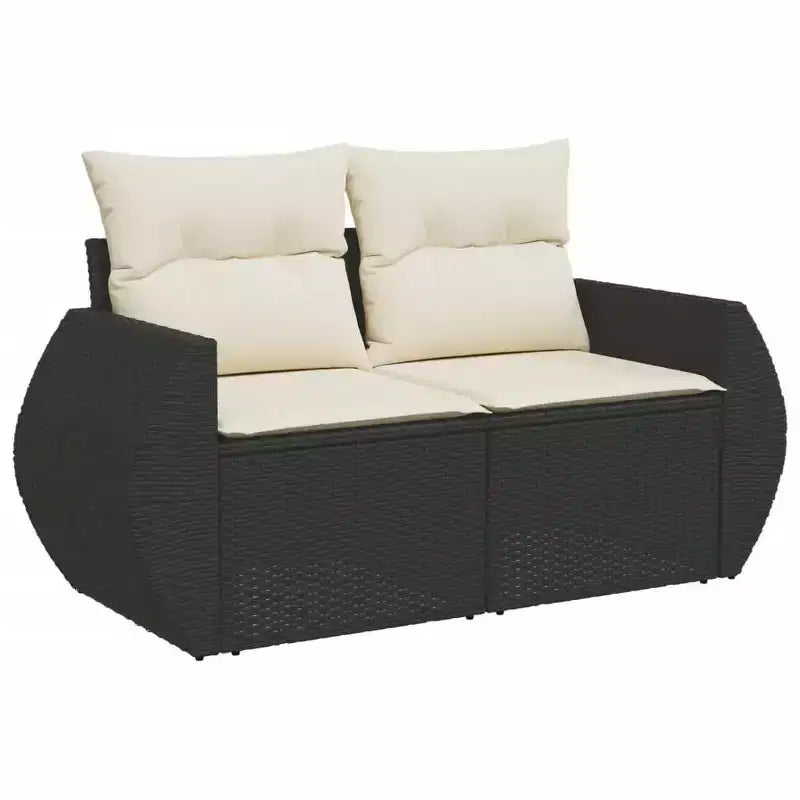 vidaXL 8 Piece Patio Sofa Set with Cushions Poly Rattan, Modular Outdoor Sectional, Table Included
