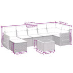 vidaXL 8 Piece Patio Sofa Set with Cushions Poly Rattan, Modular Outdoor Sectional, Table Included