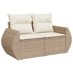 vidaXL 8 Piece Patio Sofa Set with Cushions Poly Rattan, Modular Outdoor Sectional, Table Included