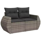 vidaXL 8 Piece Patio Sofa Set with Cushions Poly Rattan, Modular Outdoor Sectional, Table Included