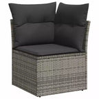 vidaXL 8 Piece Patio Sofa Set with Cushions Poly Rattan, Modular Outdoor Sectional, Table Included