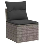 vidaXL 8 Piece Patio Sofa Set with Cushions Poly Rattan, Modular Outdoor Sectional, Table Included