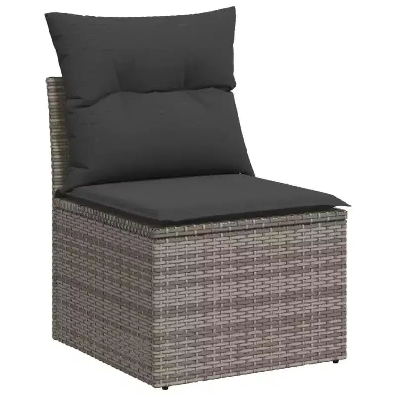 vidaXL 8 Piece Patio Sofa Set with Cushions Poly Rattan, Modular Outdoor Sectional, Table Included