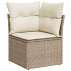vidaXL 8 Piece Patio Sofa Set with Cushions Poly Rattan, Modular Outdoor Sectional, Table Included