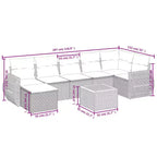 vidaXL 8 Piece Patio Sofa Set with Cushions Poly Rattan, Modular Outdoor Sectional, Table Included