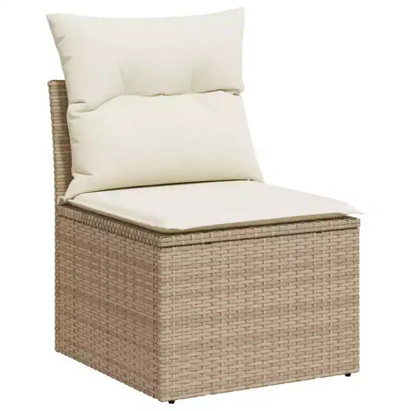 vidaXL 8 Piece Patio Sofa Set with Cushions Poly Rattan, Modular Outdoor Sectional, Table Included
