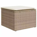 vidaXL 8 Piece Patio Sofa Set with Cushions Poly Rattan, Modular Outdoor Sectional, Table Included