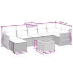 vidaXL 8 Piece Patio Sofa Set with Cushions Poly Rattan, Modular Outdoor Sectional, Table Included