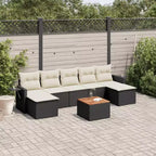 vidaXL 8 Piece Patio Sofa Set with Cushions Gray Poly Rattan