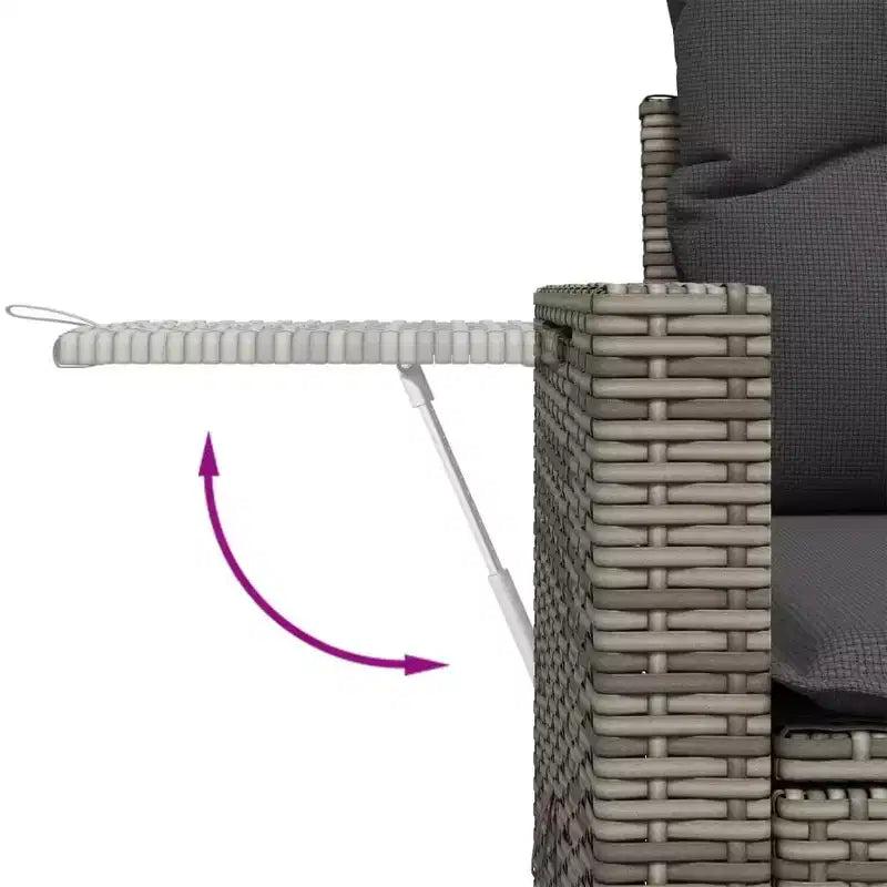 vidaXL 8 Piece Patio Sofa Set with Cushions Gray Poly Rattan