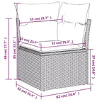 vidaXL 8 Piece Patio Sofa Set with Cushions Gray Poly Rattan