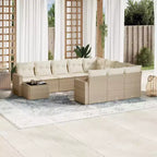 Ensemble de canapé de terrasse 11 pièces vidaXL avec coussins, salon modulaire d’extérieur en polyrotin, plusieurs coloris