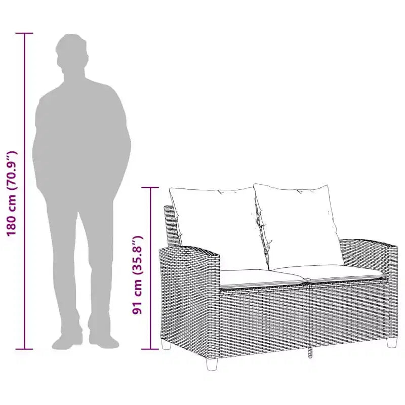 vidaXL 6 Piece Patio Sofa Set with Cushions, Poly Rattan Outdoor Sectional, Multiple Colors and Materials