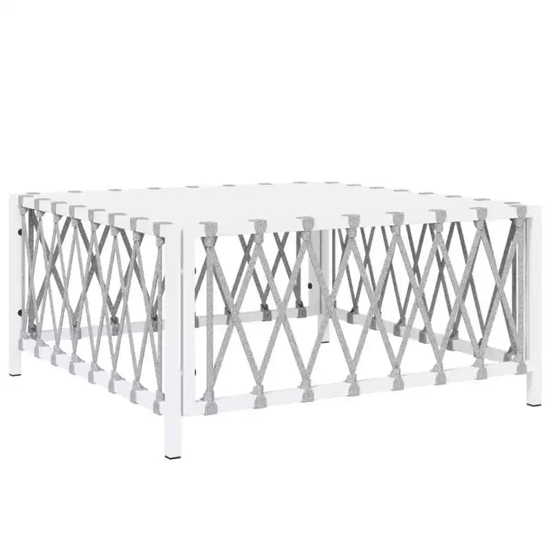 vidaXL 5-delige loungeset voor de patio met kussens, wit staal
