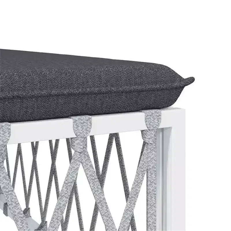 vidaXL 5-delige loungeset voor de patio met kussens, wit staal