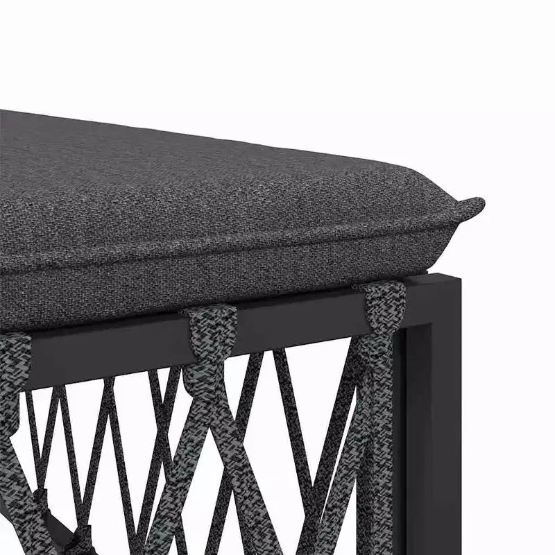 vidaXL 5-delige loungeset voor de patio met kussens, wit staal