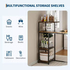 Dining Table Set for 2, 3-Piece Expandable Bar Table and Chairs Set, with Storage Shelves and Wine Rack, Small Kitchen Dining Set for Living Room