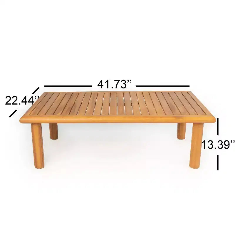 Christopher Knight Home Emma Modern 4 Piece Outdoor Acacia Wood Sofa Set with Thick Cushions