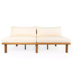 Christopher Knight Home Emma Modern 4 Piece Outdoor Acacia Wood Sofa Set with Thick Cushions