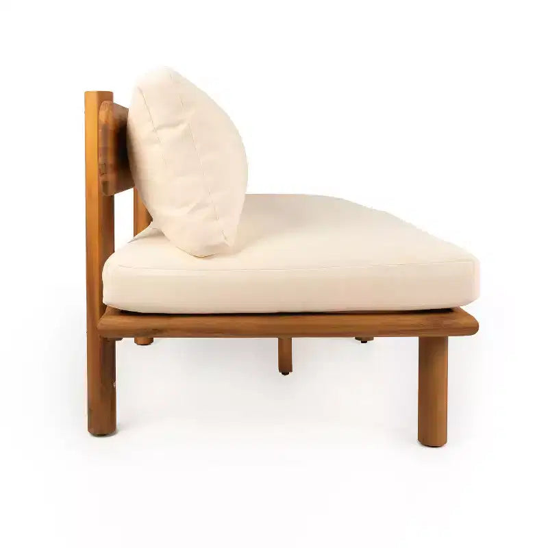 Christopher Knight Home Emma Modern 4 Piece Outdoor Acacia Wood Sofa Set with Thick Cushions