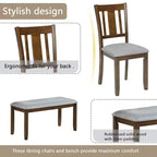 sumyeg 6 Piece Rectangular Dining Table Set with Chairs and Bench for Kitchen or Dining Room