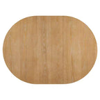 Rattan Round Dining Table Set for 4, Extendable Dining Set with 4 Upholstered Chairs, Kitchen Table and Chairs Set for Small Space, Natural Wood Wash