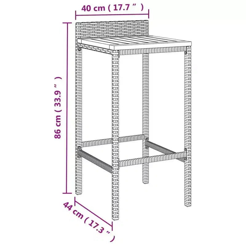 vidaXL Outdoor Bar Table and Stool Set