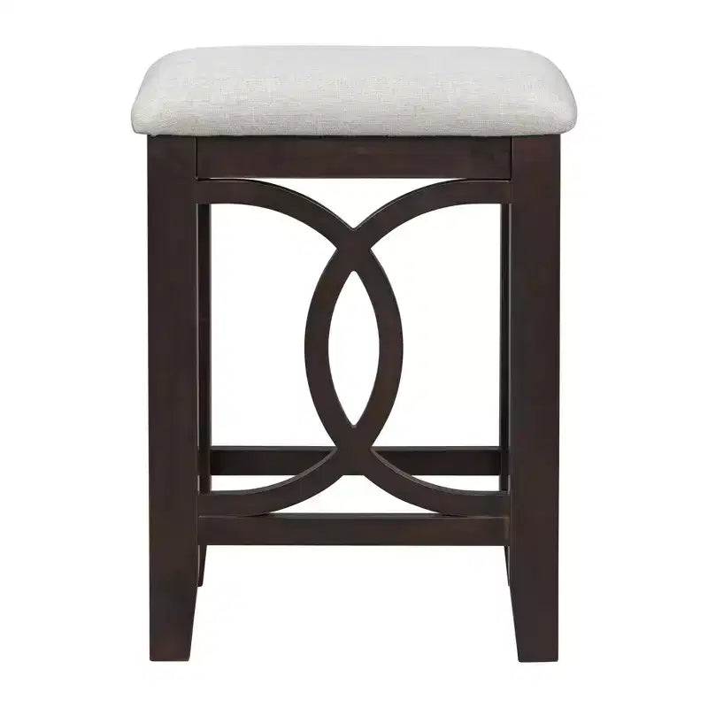 Farmhouse 3 Piece Counter Height Dining Table Set for 2, Wood Console Bar Table with USB Port and Upholstered Stools for Small Space