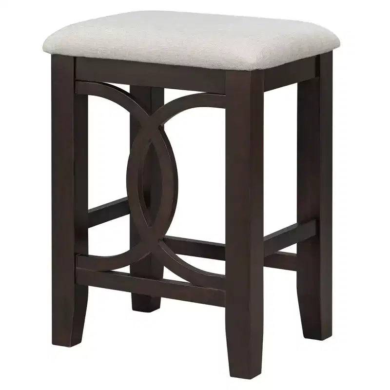 Farmhouse 3 Piece Counter Height Dining Table Set for 2, Wood Console Bar Table with USB Port and Upholstered Stools for Small Space