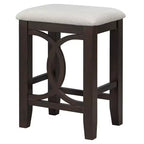 Farmhouse 3 Piece Counter Height Dining Table Set for 2, Wood Console Bar Table with USB Port and Upholstered Stools for Small Space