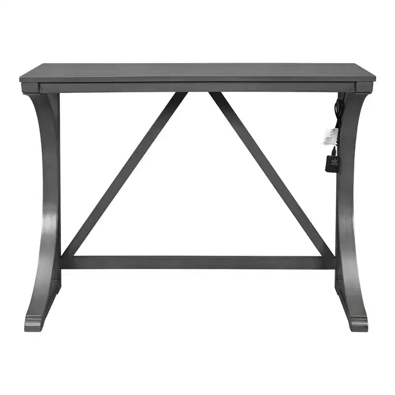 Farmhouse 3 Piece Counter Height Dining Table Set for 2, Wood Console Bar Table with USB Port and Upholstered Stools for Small Space