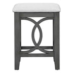 Farmhouse 3 Piece Counter Height Dining Table Set for 2, Wood Console Bar Table with USB Port and Upholstered Stools for Small Space