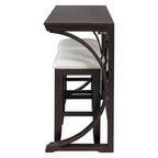 Farmhouse 3 Piece Counter Height Dining Table Set for 2, Wood Console Bar Table with USB Port and Upholstered Stools for Small Space