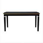6-delige retro keuken-eettafelset, rechthoekige tafel met 4 gecapitonneerde stoelen met hoge rugleuning en bank, houten eettafelset voor 6 personen