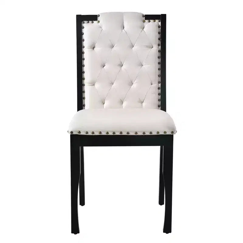 6-delige retro keuken-eettafelset, rechthoekige tafel met 4 gecapitonneerde stoelen met hoge rugleuning en bank, houten eettafelset voor 6 personen