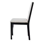 6-delige retro keuken-eettafelset, rechthoekige tafel met 4 gecapitonneerde stoelen met hoge rugleuning en bank, houten eettafelset voor 6 personen