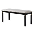 6-delige retro keuken-eettafelset, rechthoekige tafel met 4 gecapitonneerde stoelen met hoge rugleuning en bank, houten eettafelset voor 6 personen