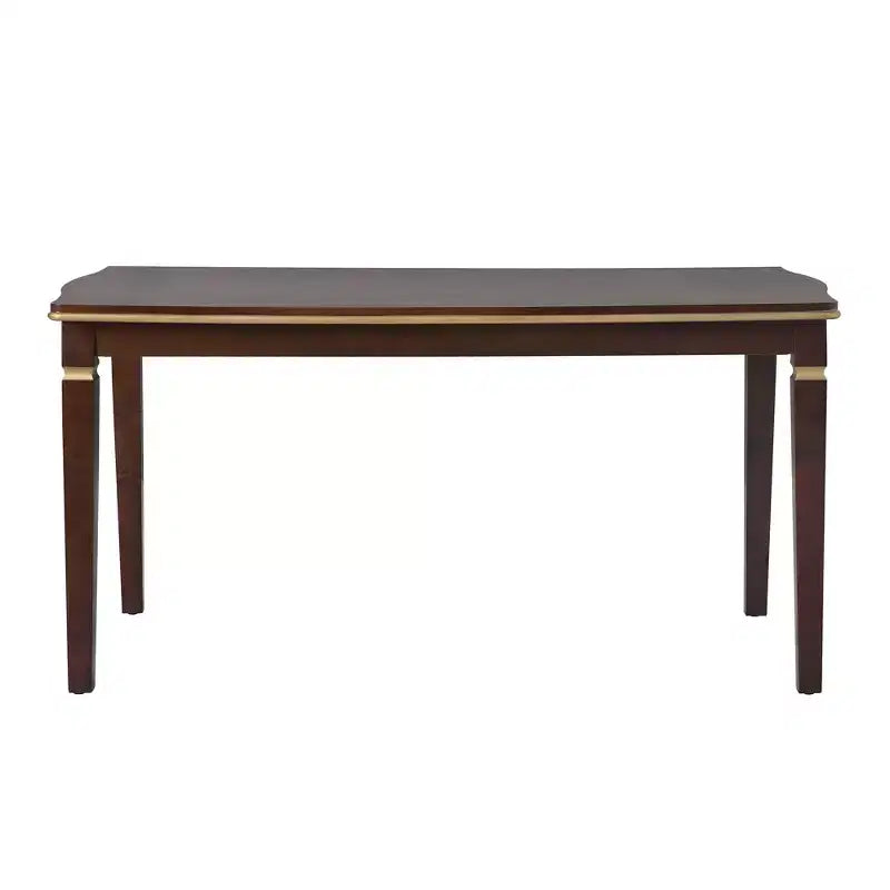 6-delige retro keuken-eettafelset, rechthoekige tafel met 4 gecapitonneerde stoelen met hoge rugleuning en bank, houten eettafelset voor 6 personen