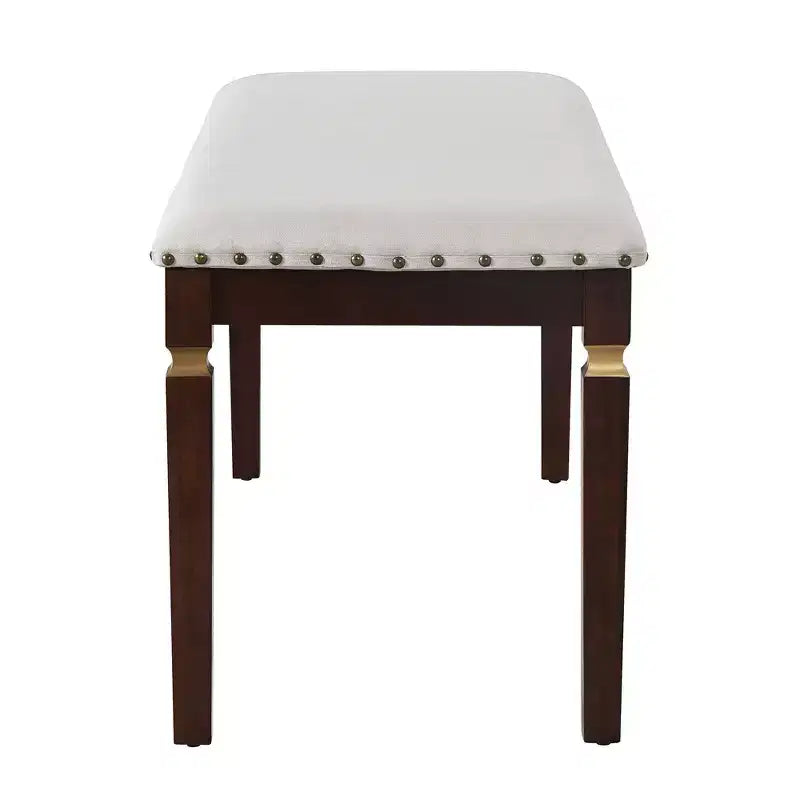 6-delige retro keuken-eettafelset, rechthoekige tafel met 4 gecapitonneerde stoelen met hoge rugleuning en bank, houten eettafelset voor 6 personen