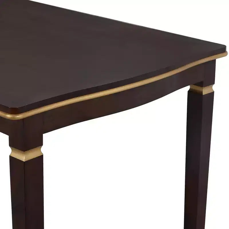 6-delige retro keuken-eettafelset, rechthoekige tafel met 4 gecapitonneerde stoelen met hoge rugleuning en bank, houten eettafelset voor 6 personen