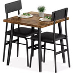 Kleine eettafelset voor 2 personen, 3-delige keukentafelset met 2 gestoffeerde stoelen, ontbijttafel voor kleine ruimtes, eetkamer, appartement, restaurant