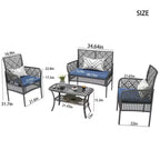 CLIHOME 4 Pieces Outdoor Furniture Set Rattan Patio Conversation Set