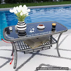 CLIHOME 4 Pieces Outdoor Furniture Set Rattan Patio Conversation Set