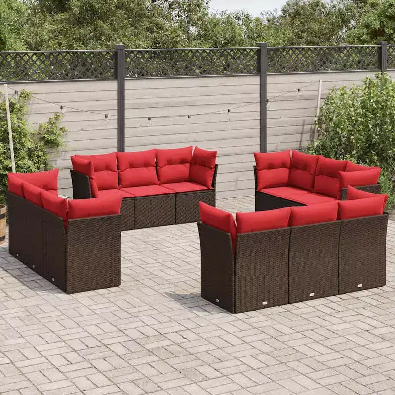 vidaXL Modular Patio Sofa Set with Cushions