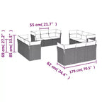 vidaXL Modular Patio Sofa Set with Cushions