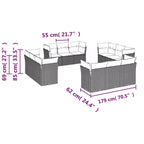 vidaXL Modular Patio Sofa Set with Cushions