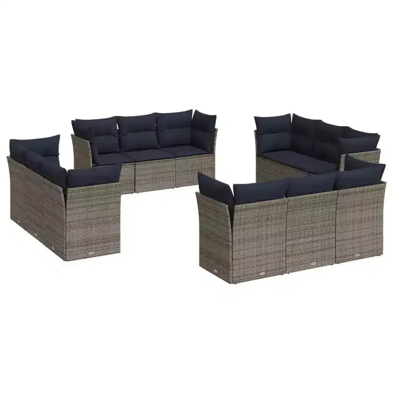 vidaXL Modular Patio Sofa Set with Cushions