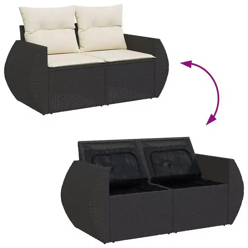 vidaXL Garden Sofa Set PE rattan 7-piece set Adjustable Armrests